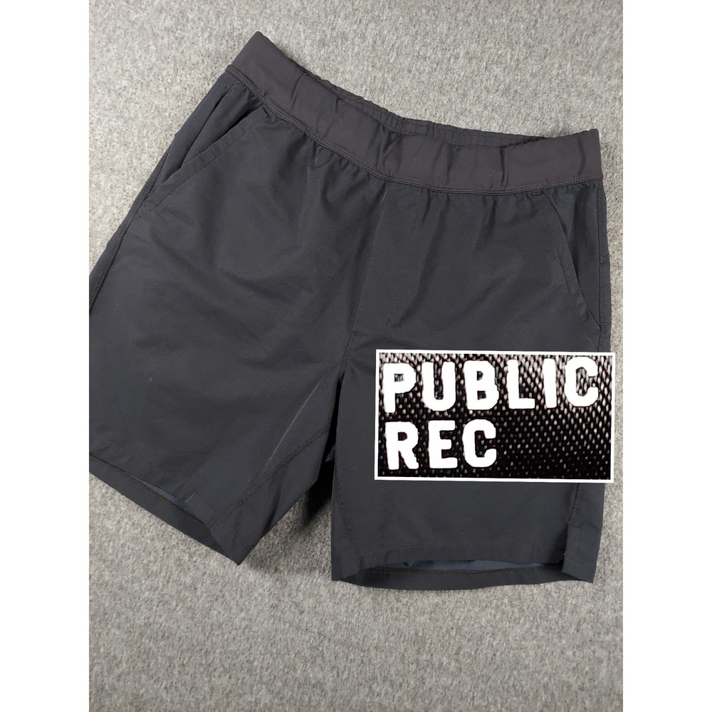 Public Rec Shorts Mens 34 Black Zero Daymaker Drawstring Elastic Waist Athletic